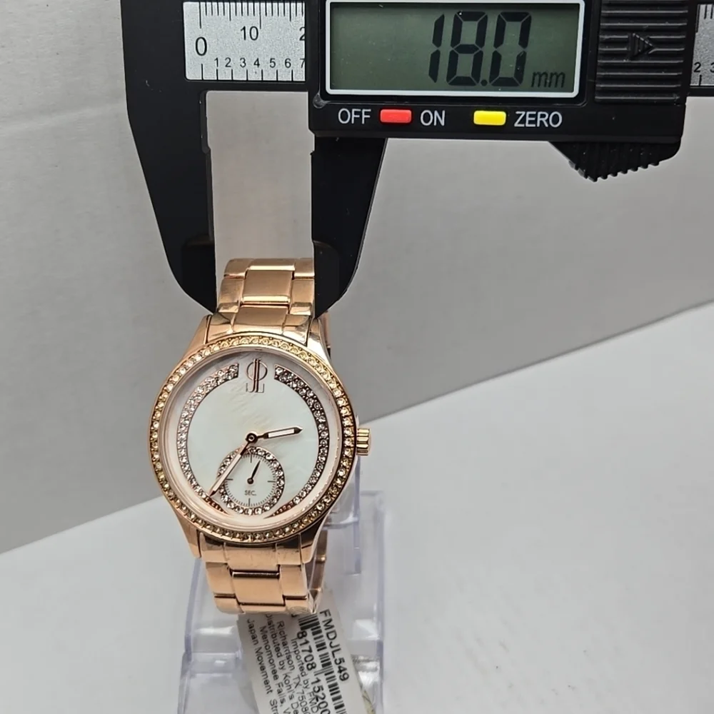 Womens Jennifer Lopez Rose Gold Crystal Watch Rhinestones FMDJL549 New Battery